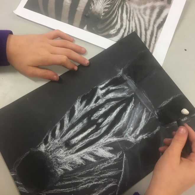 Child's charcoal drawing