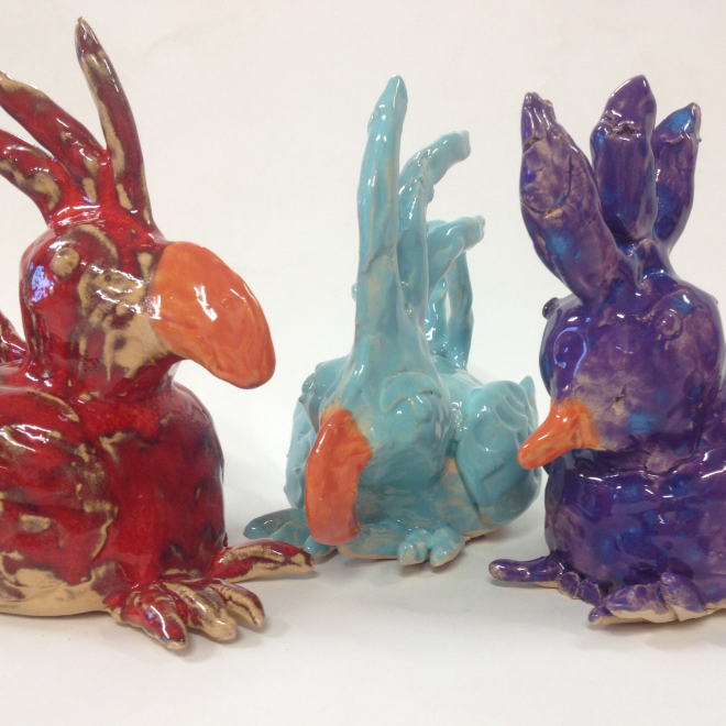Clay chickens